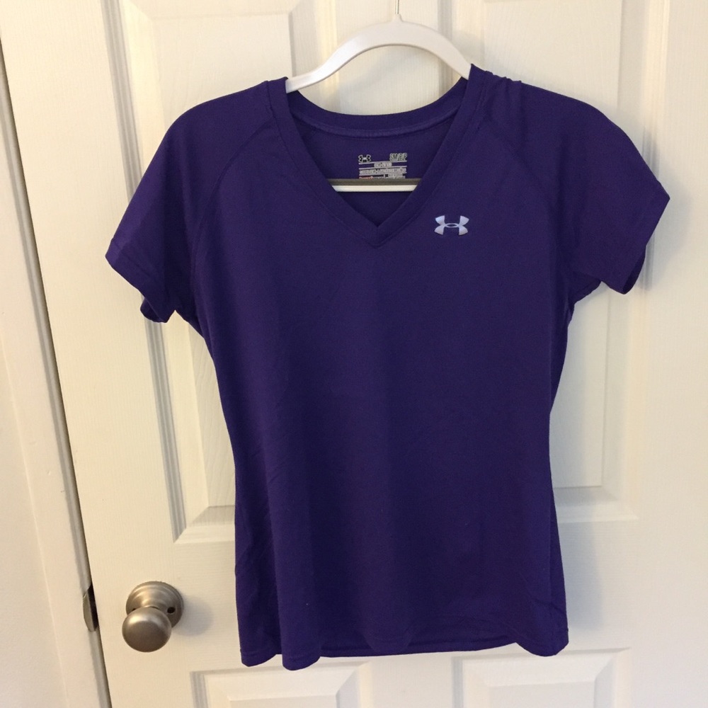 purple under armour V neck